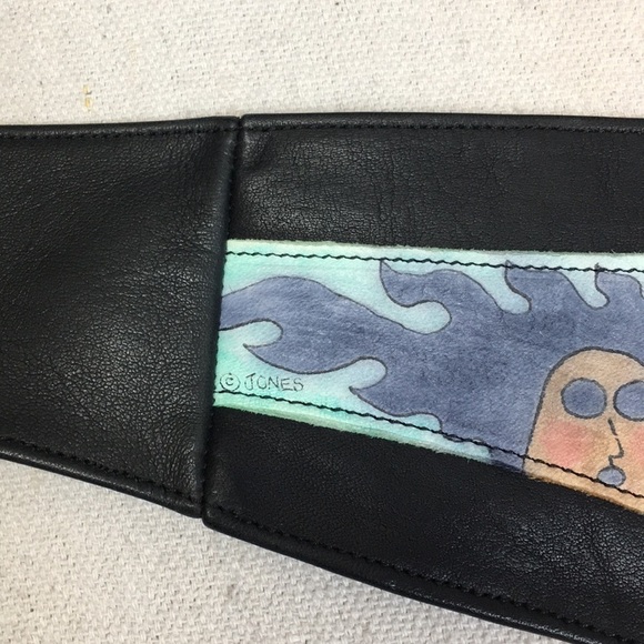 Vintage painted Leather D ring Belt main image 6